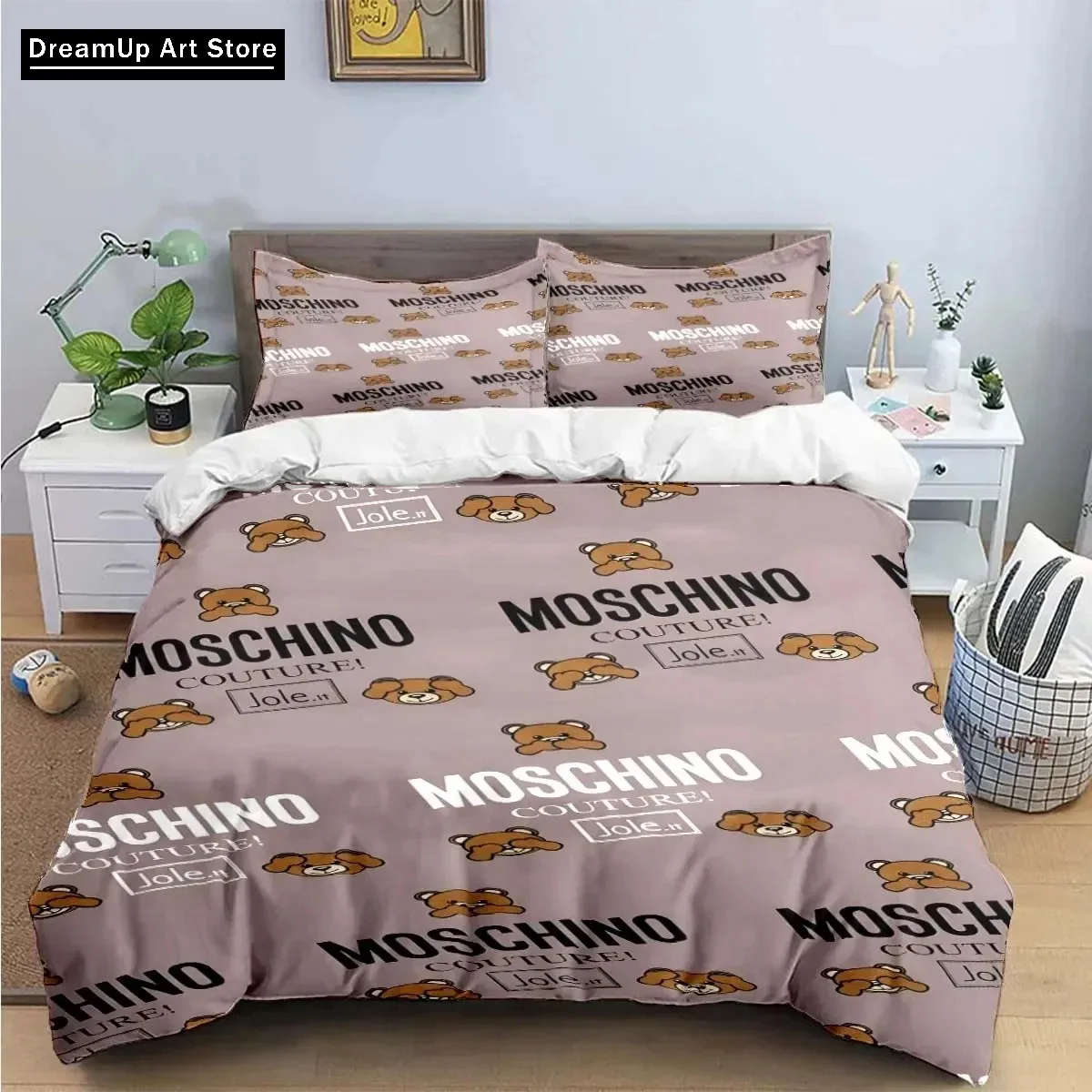 3D Print M-moschinos Bedding Set Cute Quilt Cover Bed Cover With Pillowcase Twin Single Queen King Size Boys Adult Home Textile