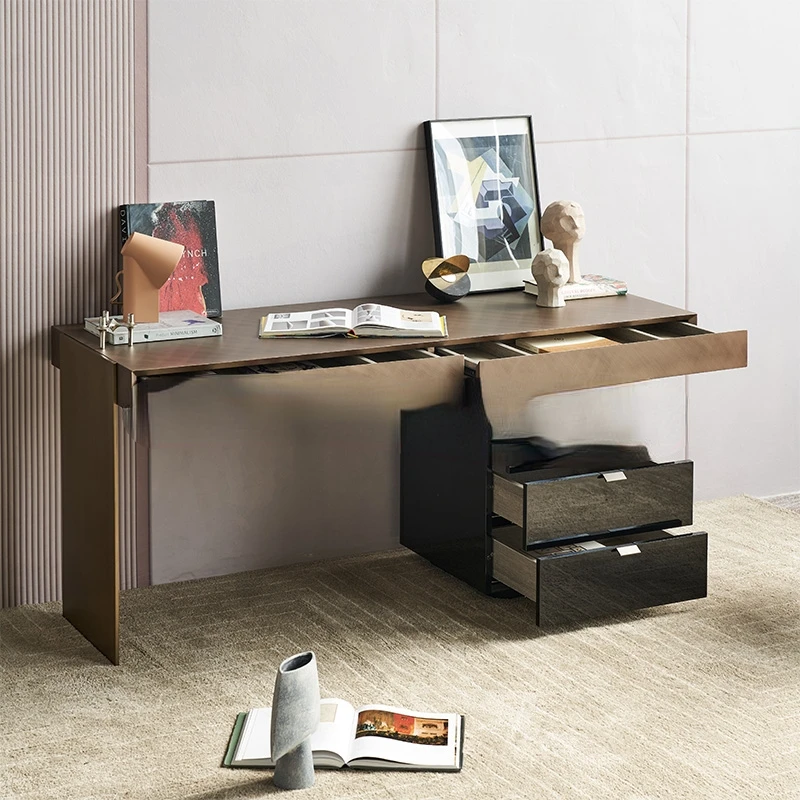 Office desk/minimalist/1.6m/baking paint+stainless steel/