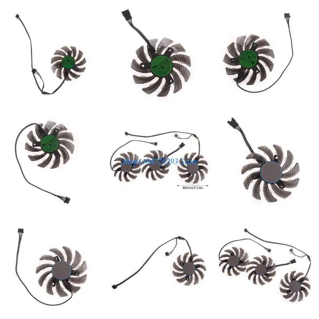 

Y2GD 82/87mm PLA09215S12H VGA Fan 4Pin 12V 0.55A Graphics Card Cooling Fan for Gigabyte GeForce 3080 3070Ti 3080Ti 3090