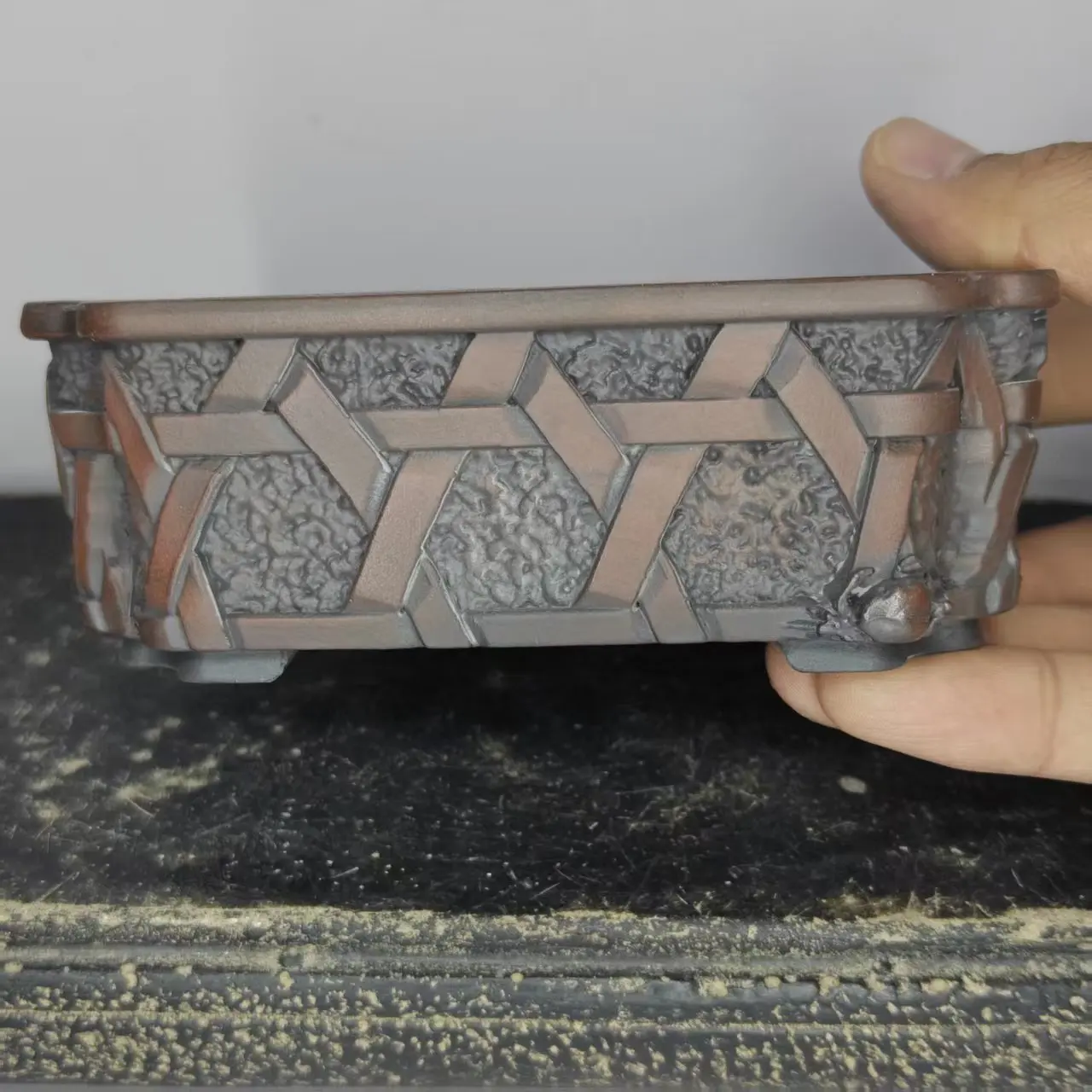 2027 New Popular High Quality Rectangle Unglazed Yixing Purple Sand Bonsai Pot