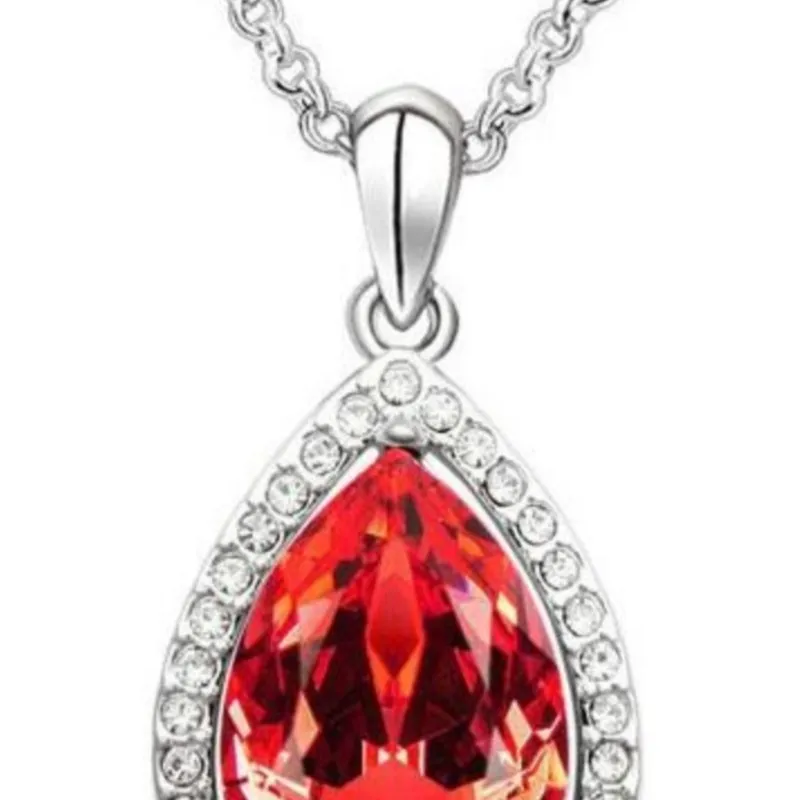 Crystal water dropshipping pendant necklace teardrop Accessories fashion jewelry charms girls birthday gifts quality shine party