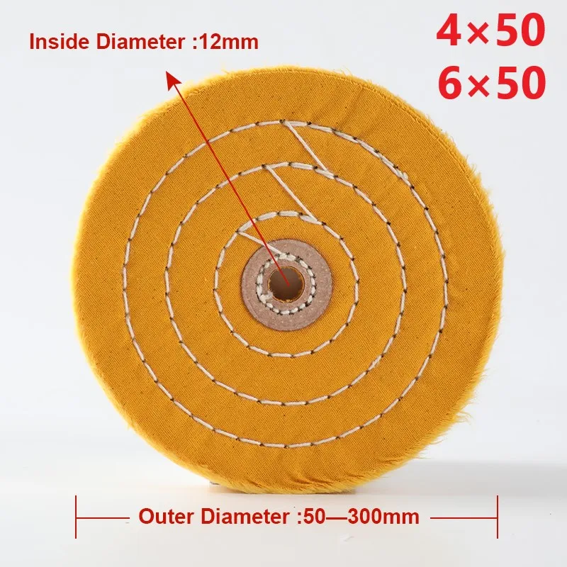 4/6 "× 50 Ruota lucidante Foro interno da 12 mm per legno Metallo Gioielli Lucidatura Panno Ruota Smerigliatrice Utensili abrasivi