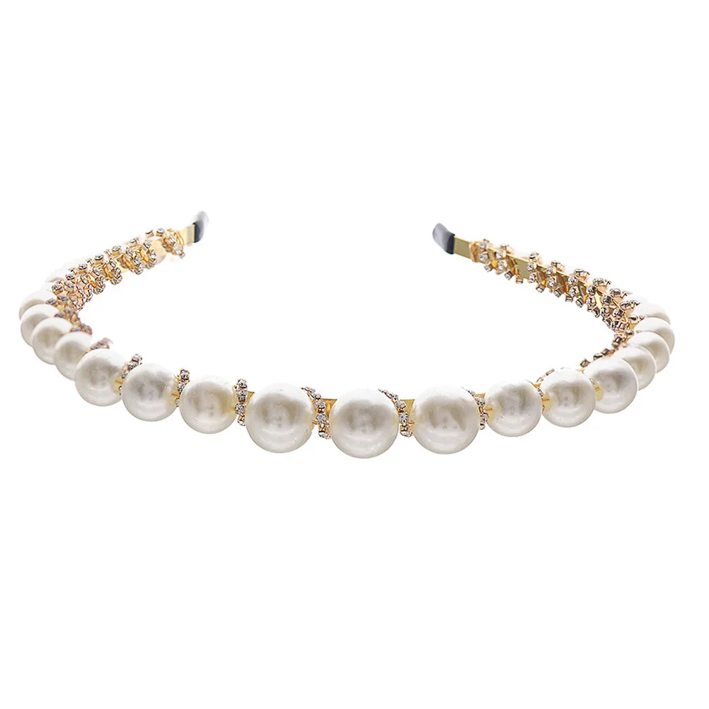 

Wedding Pearl Headband Bridal Hair Accessories for Women Hoop Alloy Bridesmaid