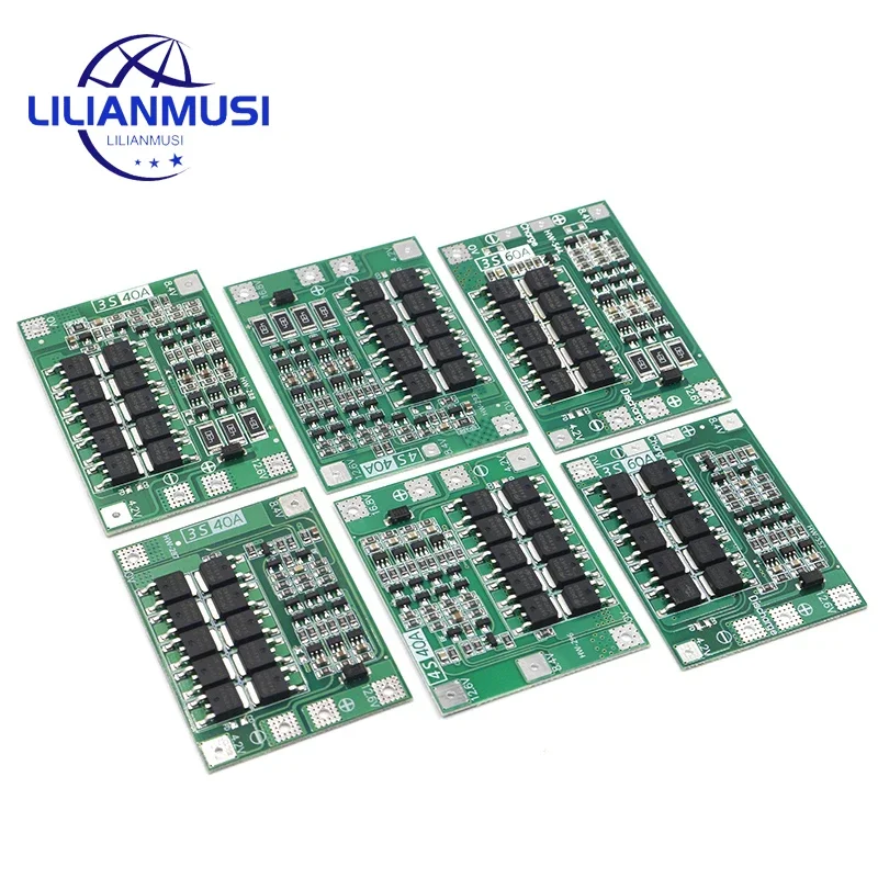 10pcs 3-String/4-String 40A 60A Lithium-ion Battery Charger Protection Board Balanced/enhanced Version can Start Electric Drill