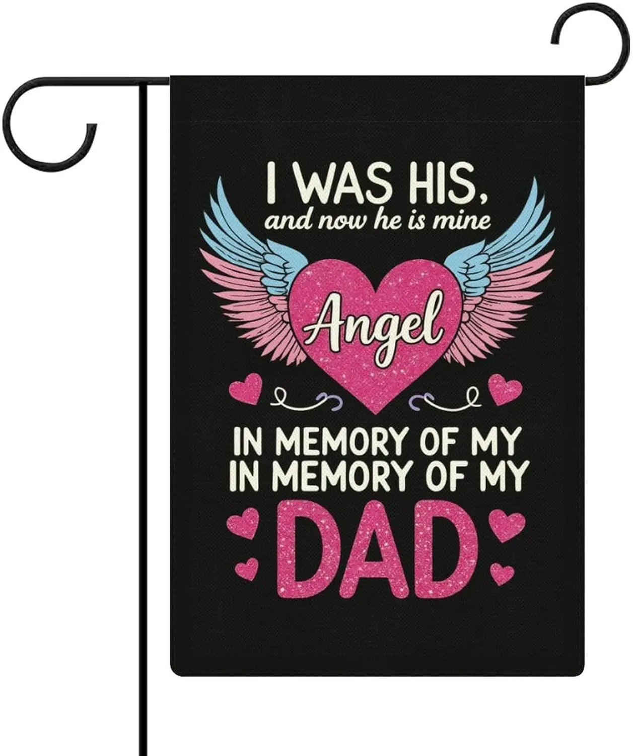 Memorial Dad Angel I Was His Angel Garden Flag Double Sided Small Flag for Outdoor 12x18 Inch Welcome Holiday Decorations ZZM