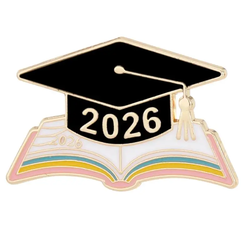 2026 Graduation Brooch Bachelor Hat Book Badge Souvenir Gift for Student Teacher Party Decor
