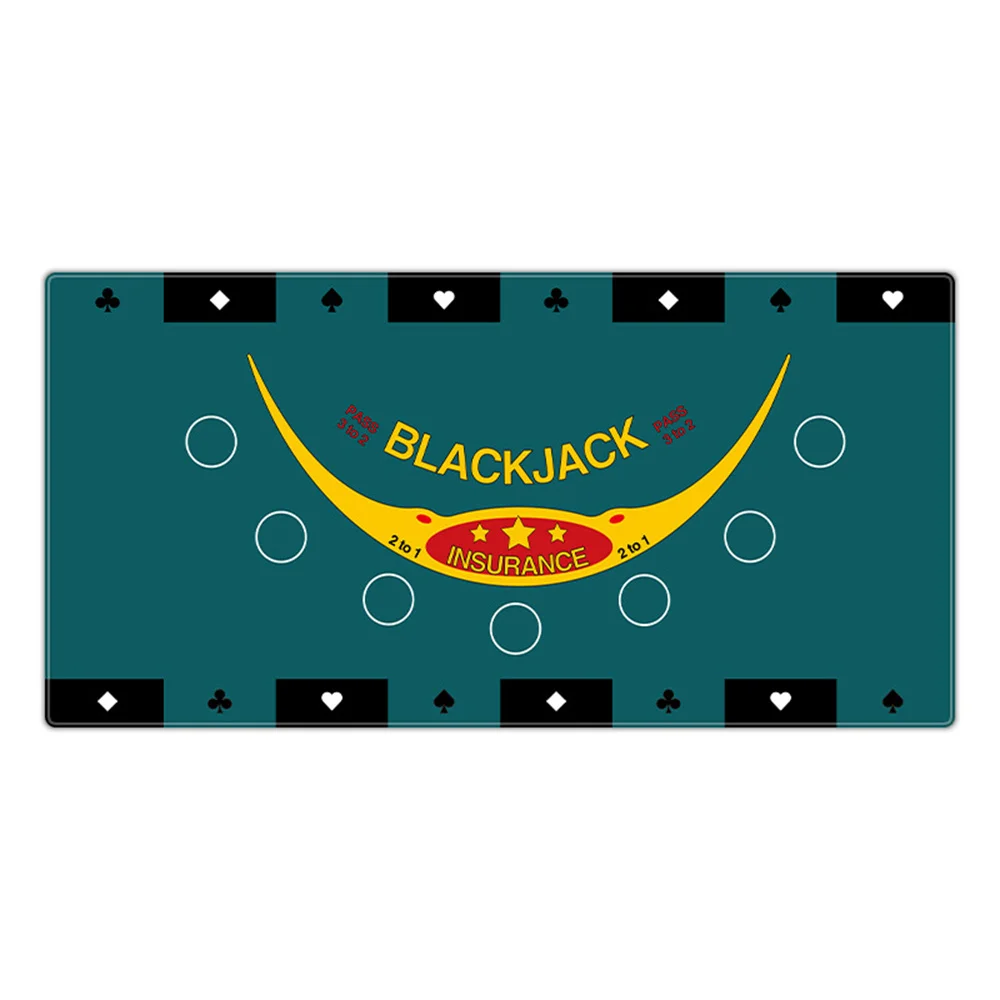 

Poker Mat Texas Hold'em Rubber Tablecloth Blackjack Poker Mat Playing Cards Topper for Tables Portable Pokers Table Top Layout