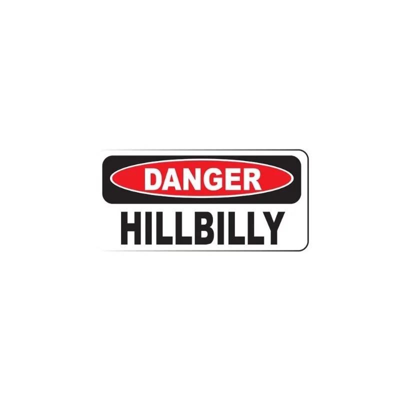 

Car decoration decal sticker DANGER HILLBILLY HardHat Sticker Printed Sticker 15CM PVC KK