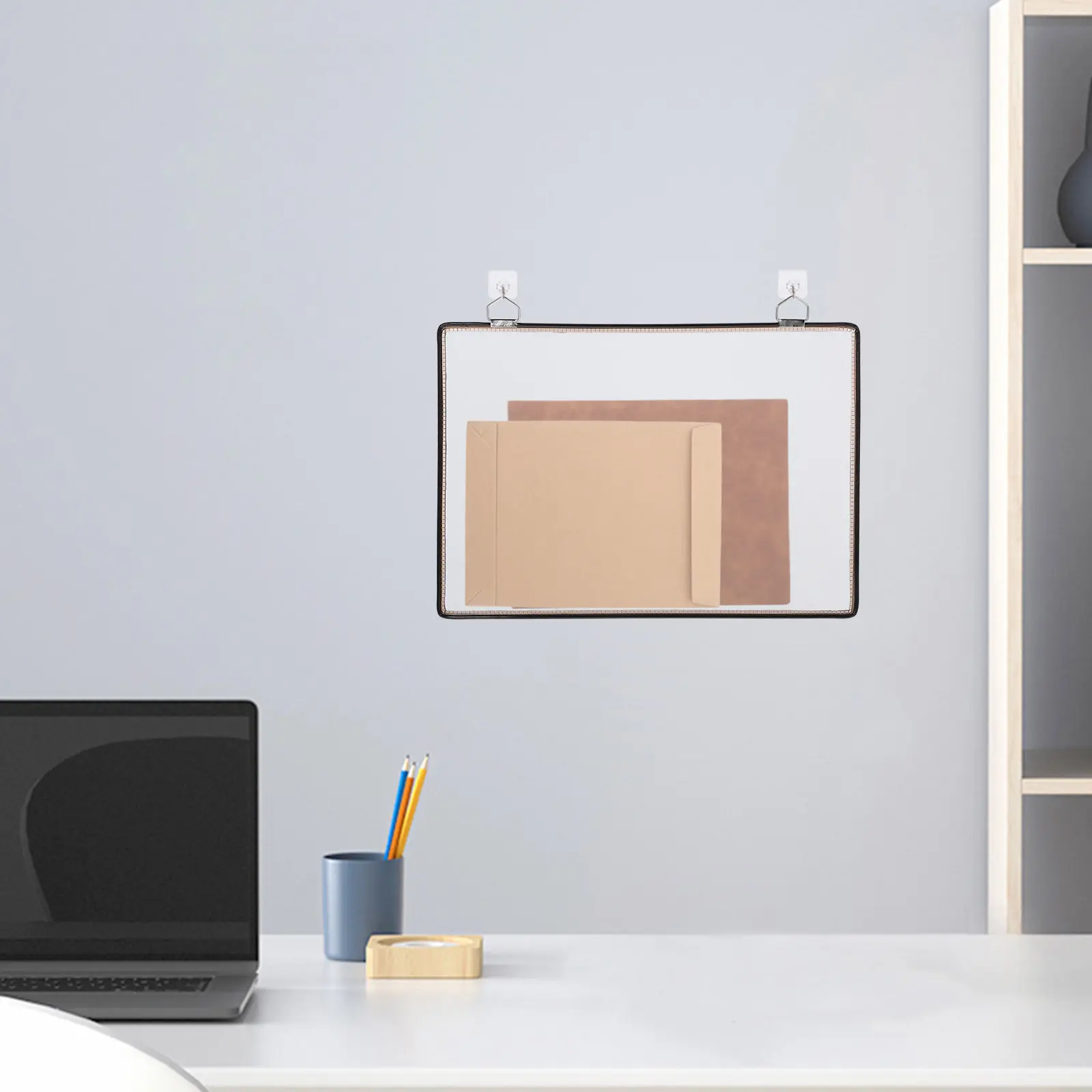 

Hanging File Organizer Transparent Wall Mounted Document Storage Folder Holder for Office Desk Organization Wall File Holder