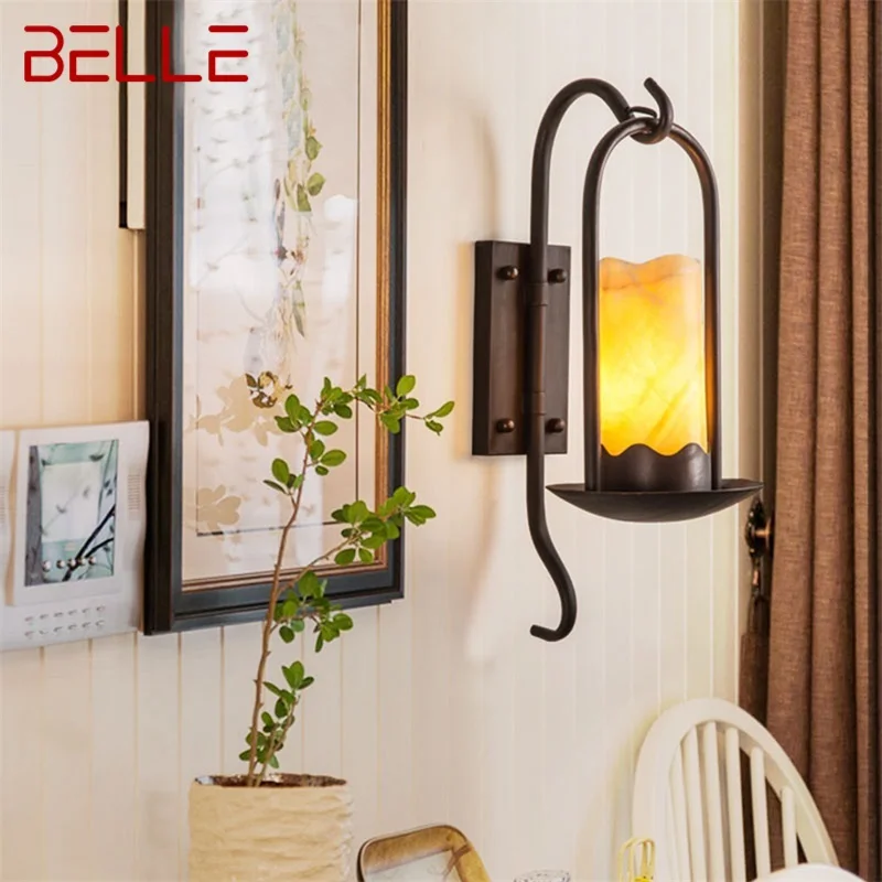 ·BELLE Indoor Wall Light Sconces Dolomite Candle Shape Lamps Classical Fixture Decorative For Home