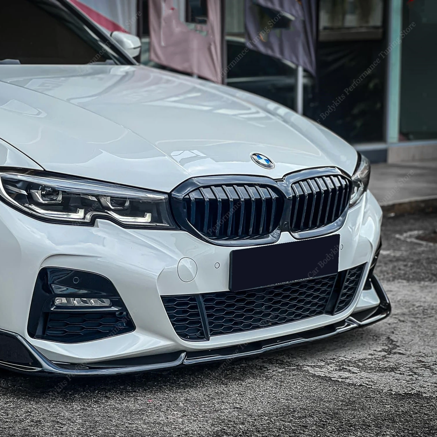 لمعان أسود M نمط المصد الأمامي بار مصبغة Bodykit لسيارات BMW G20 G21 320i 320d 330i 330e 330d M340i 2019-2022 ضبط ما قبل تجميل