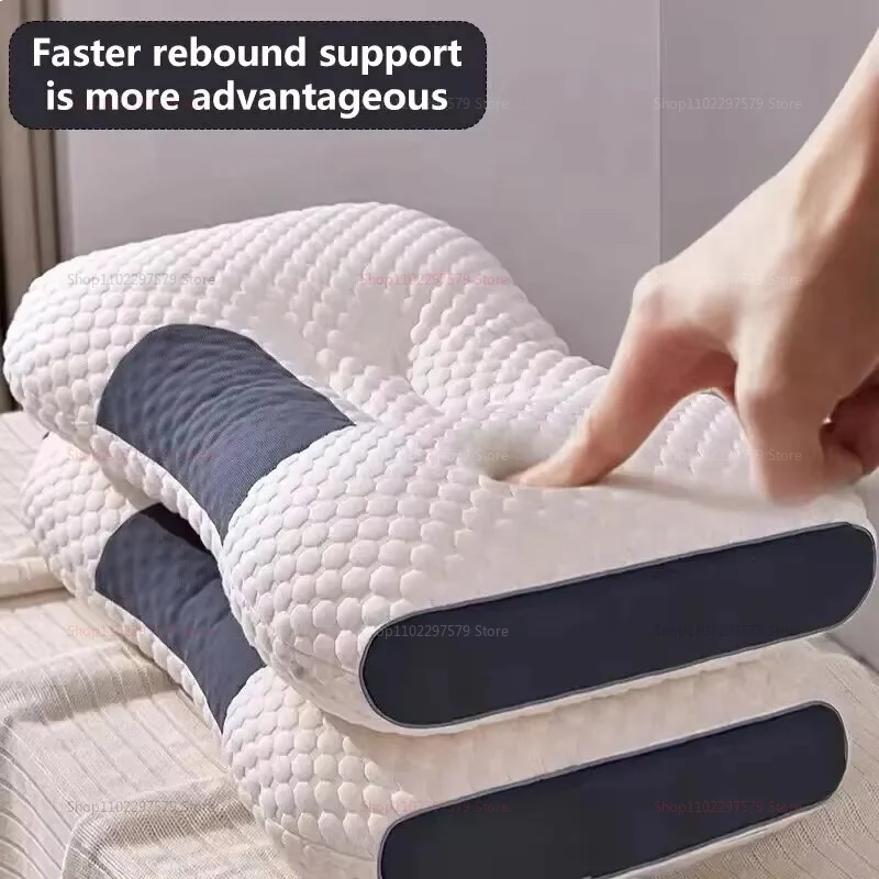 2025 NEW Honeycomb massage pillow pillow to protect cervical vertebra to help sleep home pillow core antibacterial and anti-mite