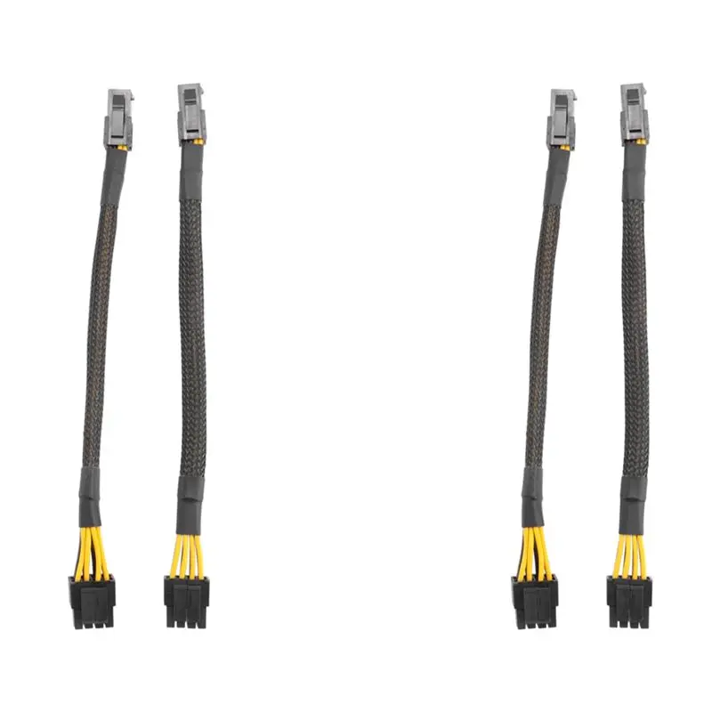 Exquisite-4X ATX 4 Pin Female To Motherboard CPU 8(4+4) Pin Male EPS 12V Converter Adapter Extension Cable Braided Sleeved