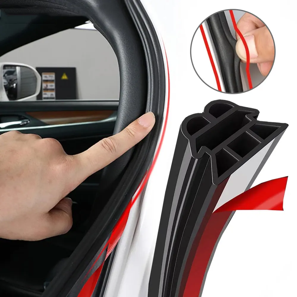 

1pc 5M Car Door Sealing Strip Black Car Door Sound Insulation Strip Sticker Car Sealing Protection Strip Auto Accessories