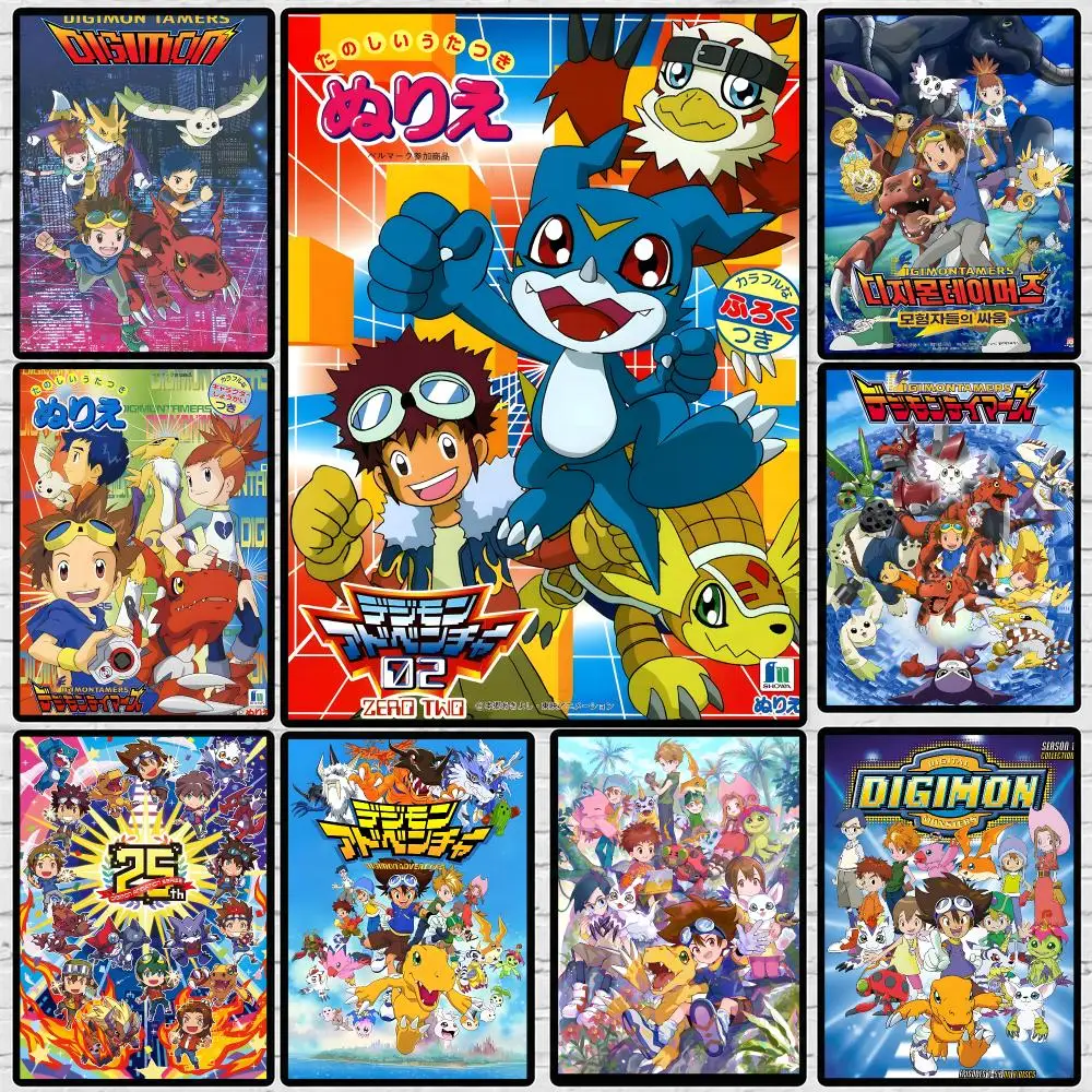 Animation D-Digimon Poster 	 Poster Wall Sticker Waterproof Self Adhesive HD Art Bedroom Bar Decor