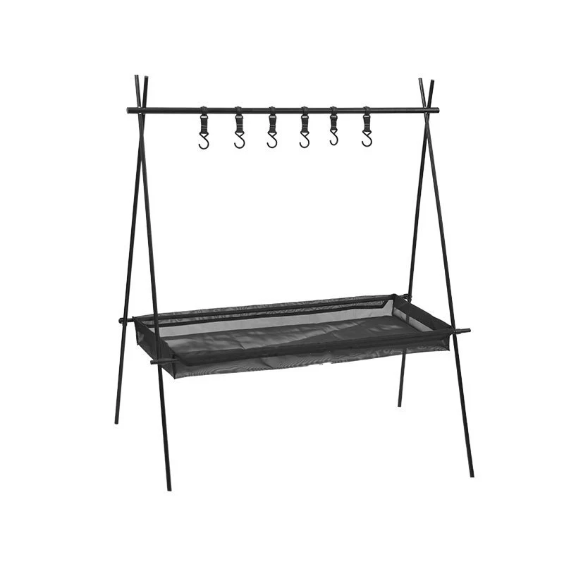 Bluesdeer Outdoor Rack Storage Mesh Bag Camping Tableware Organizer Portable Tripod Bag Water Filter Shelf