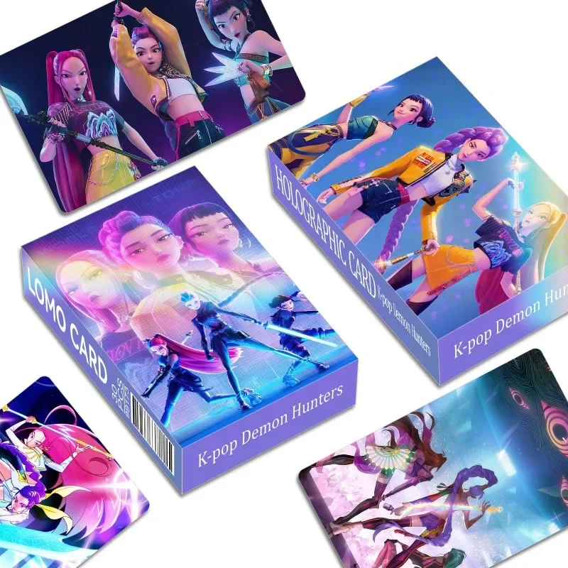 2025New 30 بطاقة ليزر K-POP مجموعة فتاة صياد الساحرة بطاقة فلاش بطاقة ثلاثية الأبعاد كرتونية بطاقة LOMO ثنائية الأبعاد على الوجهين #3