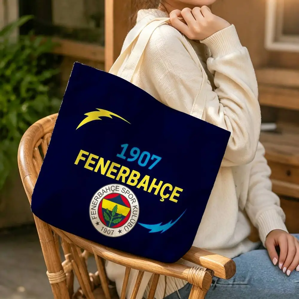 Yellow Canaries F-Fenerbahce-e Turkey-S Canvas bags Support Custom suitable for School shopping, gifts, and Daily Commute