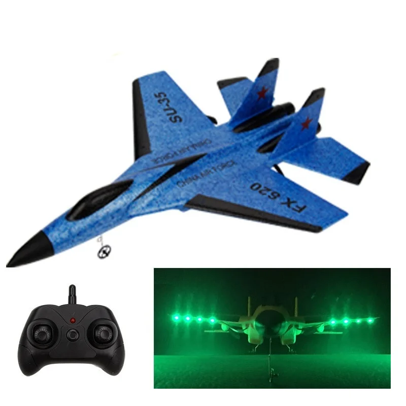 Su35 Remote Controll Aircraft Flying Bear Fx620 Glider Fighter Jet With Lights Model Airplane Fixed Wing Outdoor Children'S Toy