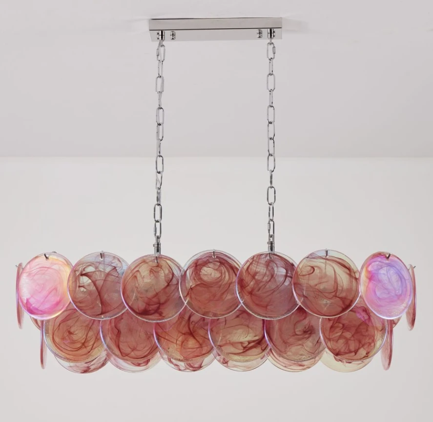 Rosico Modern Light Luxury Cloud Glass Chandelier Vintage French Bedroom Dining Room Cloakroom Art Lighting