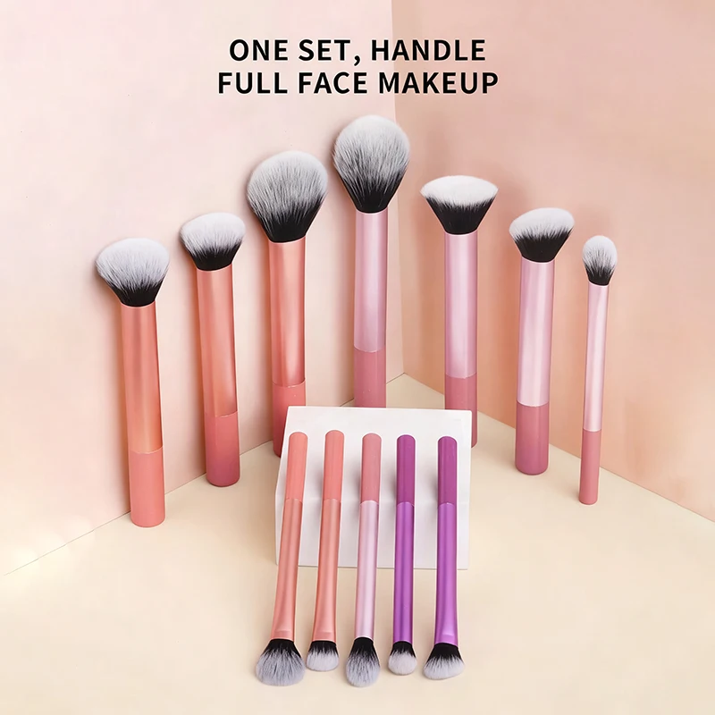 6/7/8/12개 프로 메이크업 브러쉬 세트 부드러운 프리미엄 합성모 아이섀도우 블러셔 루즈 파우더 컨실러 뷰티 브러쉬