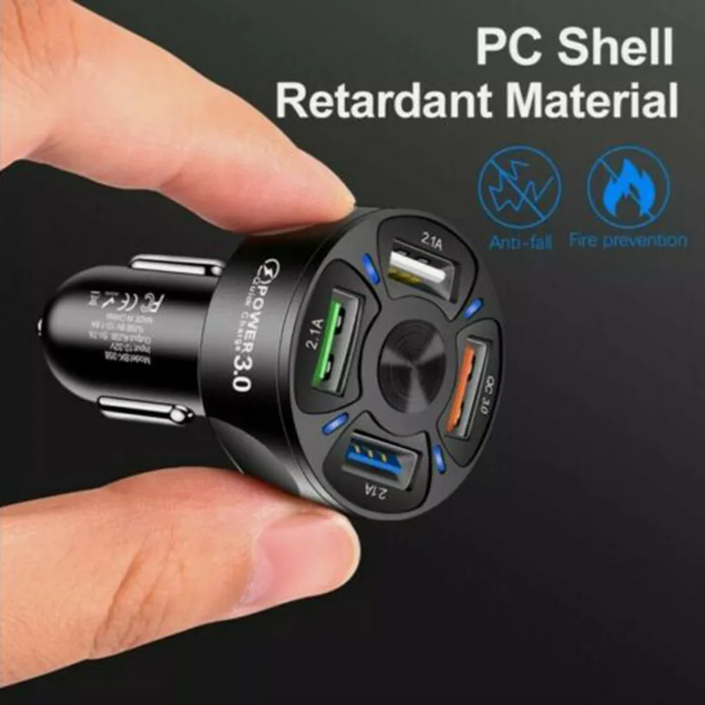 

Mini Car Charger 4 USB Port Dual Adapter Socket Quick Charge 3 0 Compact and Stylish Lightest and Most Portable
