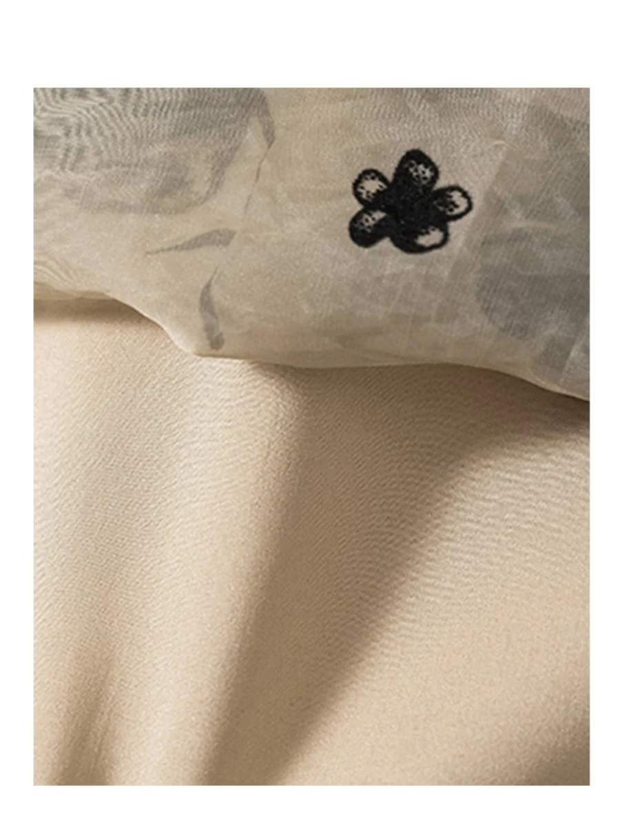 تنورة نسائية متوسطة الطول مطبوعة بالزهور الكاكي تنورة جمالية عتيقة بخصر عالٍ تنورة كبيرة الحجم Harajuku Y2k تنانير على شكل حرف a ملابس 2000s