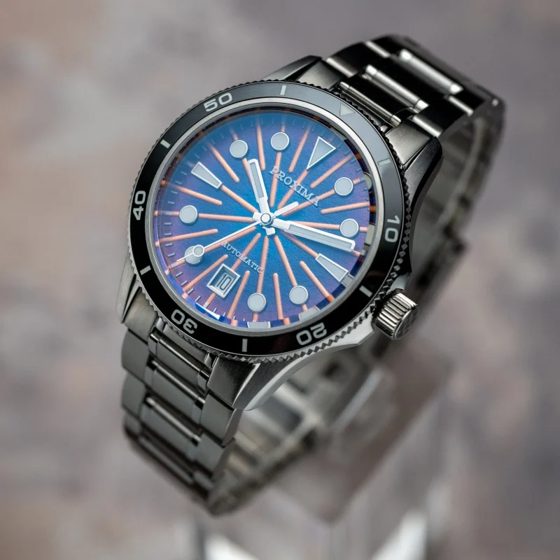 Proxima Men Automatic Watch 39mm Mechanical Wristwatch Diver 10ATM Waterproof BGW9 Luminous Sapphire Jianzhan Dial Miyota 9015