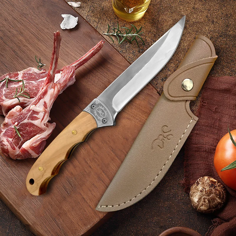 Coltello per disossare affettare frutta pesce coltello per filettare lama per fucina coltello da macellaio manico in legno coltelli da cucina Chef