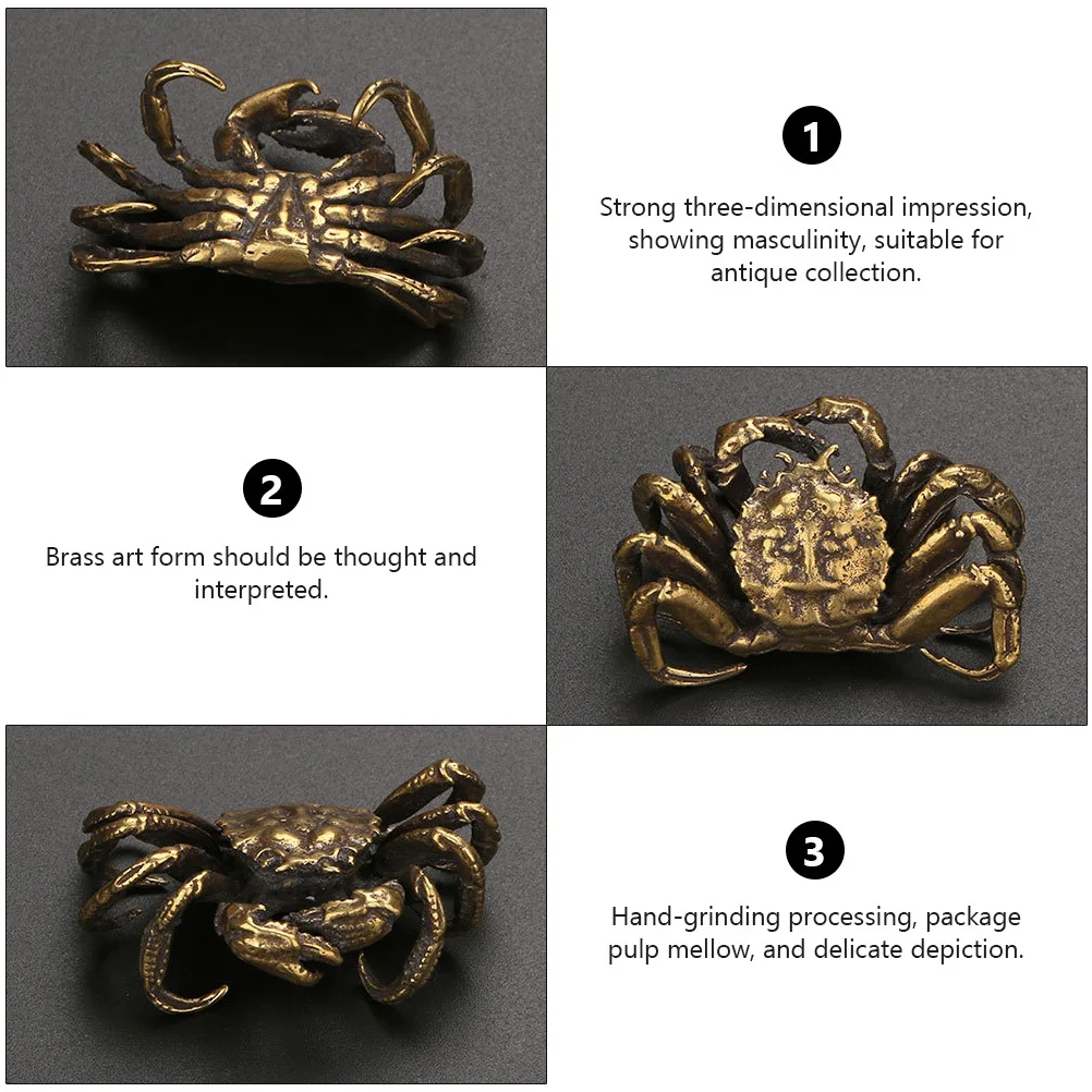 Компактная статуэтка краба из бронзы, для интерьеров