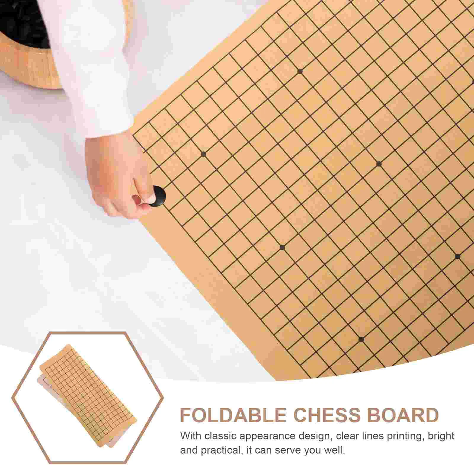 Foldable Chess Board Dual sided Velvet Chinese Go Game Supplies for Students Adults Travel Practical