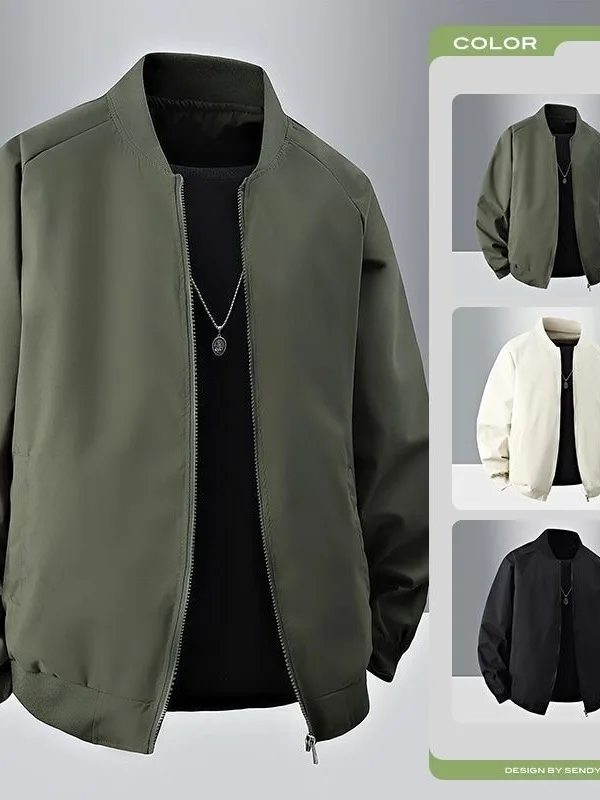 

Американская однотонная куртка-бомбер в стиле High Street для мужчин, свободный повседневный топ, верхняя одежда для пар, осенне-зимняя мода