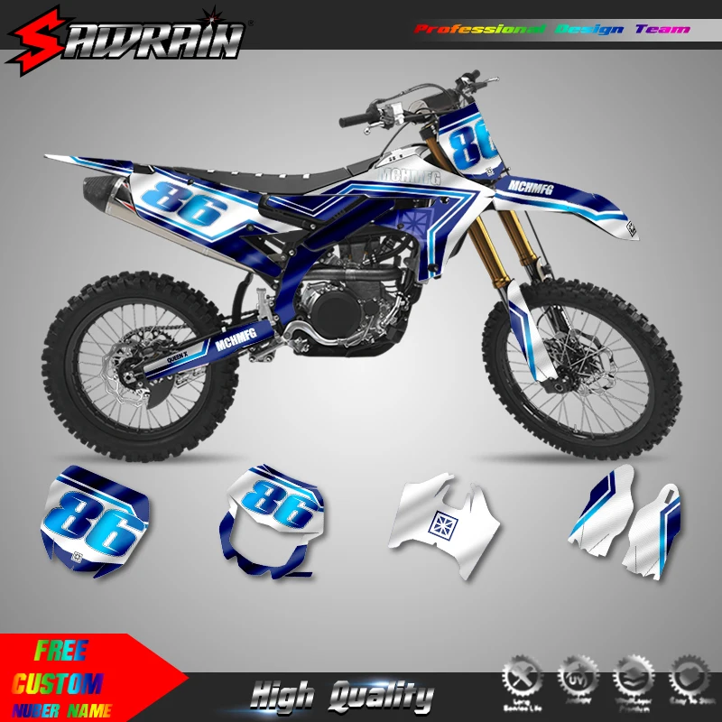 Sawrain Motorcycle Sticker Custom Team Graphics Decals Kit For YAMAHA 19-23 YZF250 18-22YZF450 19-22 WRF450 20-23 WRF250