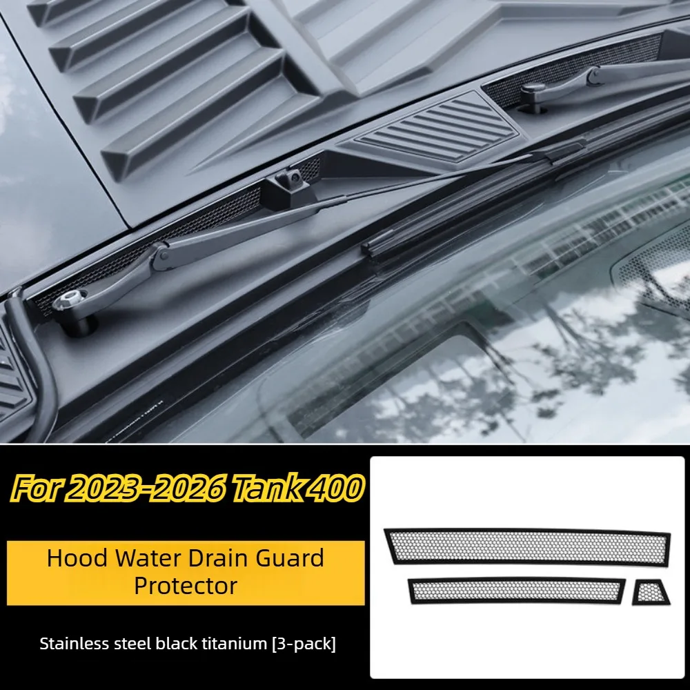 For GWM 2023-2026 Tank 400 Hi4t/Hi4z Front Engine Hood Water Channel Protective Cover Filter Screen Air Inlet Modification