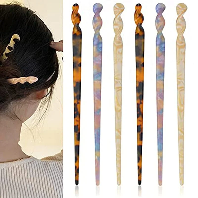 

Chinese Style Hair Sticks Vintage Acetate Resin Chopstick Women Hairpins Hair Clip Pin Headwear Wedding Hair Jewelry Accessories