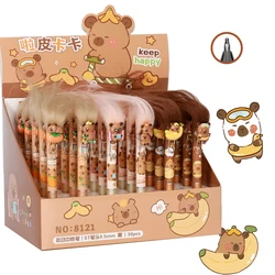6Pcs/Set Kawaii Capybara Ballpoint Pen Cartoon Fluffy 0.5mm Black Ink Gel Pen Students School Office Stationery Supplies Gift