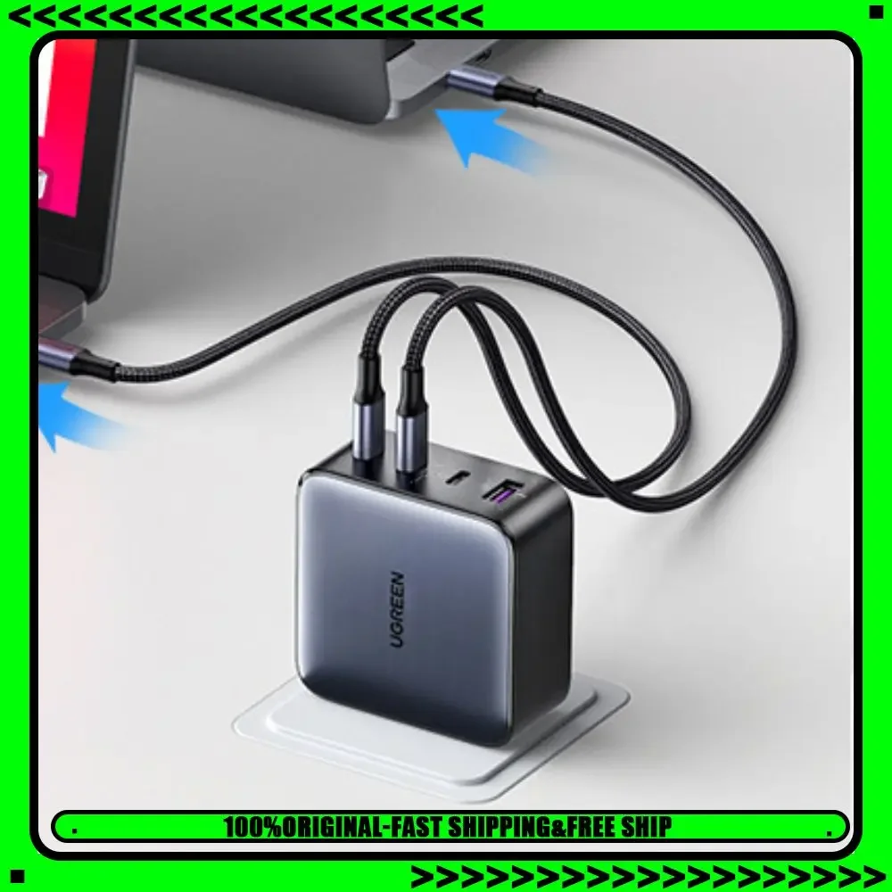 Cargador UGREEN 100W GaN de Nitruro de Galio Tipo-C 4 en 1, Cargador Rápido de Escritorio para Laptop, iPhone 17 16 15 Pro Max, Tableta Portátil