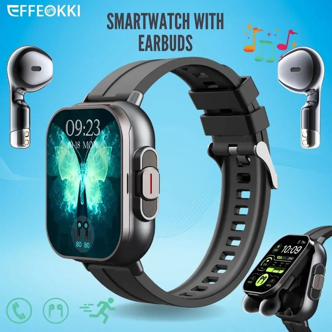 2024 2-In-1 Smart Watch With BT Earphones Man 2 Inch Multi Sport Make Call Nfc Exercise Compatible With Iphone Android