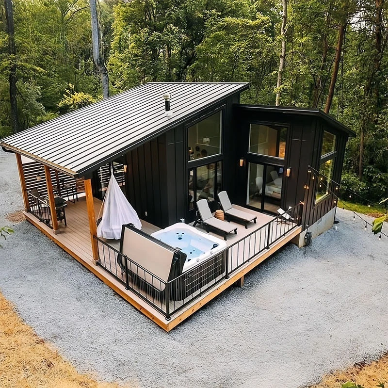 Wholesale Modern Light Steel Structure Prefab House Waterproof Outdoor Villa Prefabricated House Prefab Triangular Garden Home