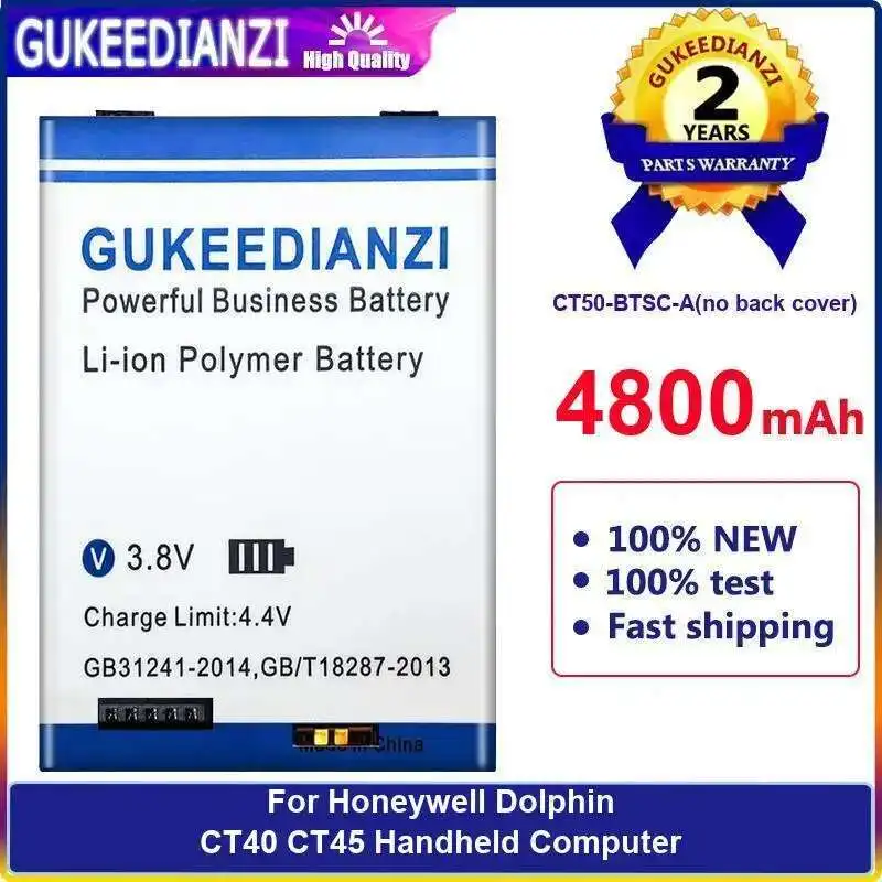 

4800Mah Handheld Computer Battery For Honeywell Dolphin CT40 CT45 CT50-Btsc-A NO Back Cover High Performance