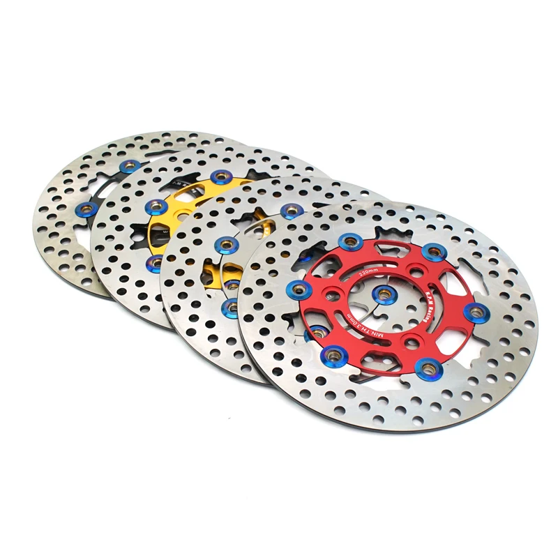 Motorcycle Universal 220mm Floating Disc Brake Caliper Disk 3 Holes Spacing 70mm for Honda Suzuki Yamaha Bike Pitbike