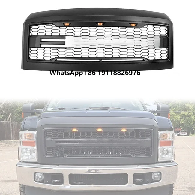 

LUMA Accessories Truck Parts Black ABS Plastic Car Bumper Grill Super Duty Fit for 2008-2010 Ford F250 F350 F-250 F-350