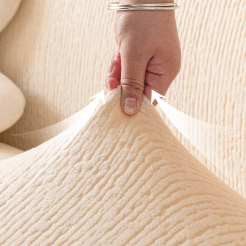 Universal Sofa Cover Jacquard Velvet Elastic Slipcover Anti-cat Scratching Full Wrap Machine Washable Couch Protector Covers