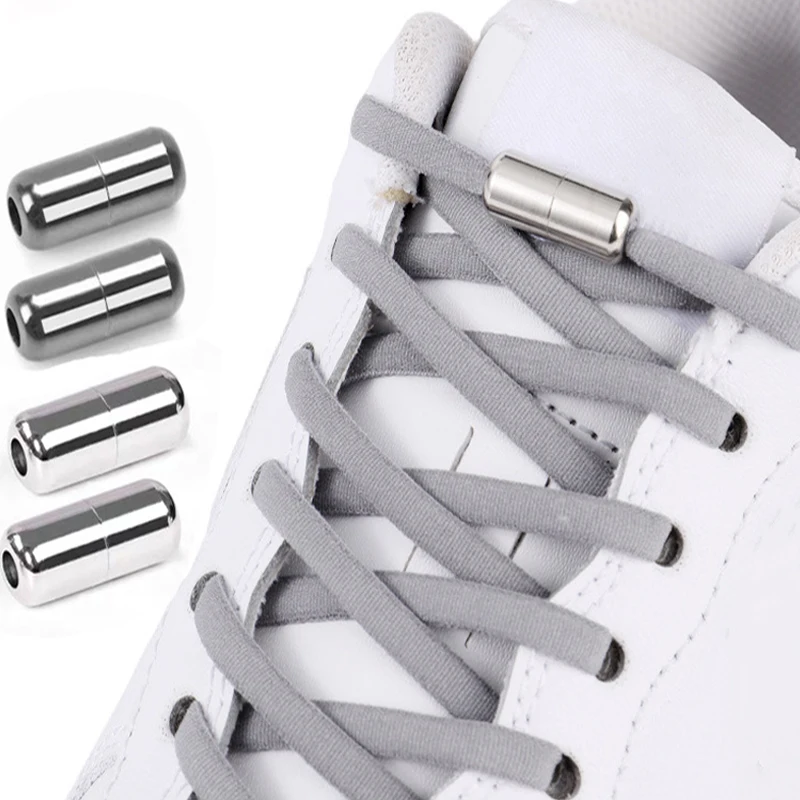Cordones elásticos semicirculares unisex con hebilla metálica para poner y quitar rápidamente, adecuados para una variedad de zapatos, 1 par/3 pares