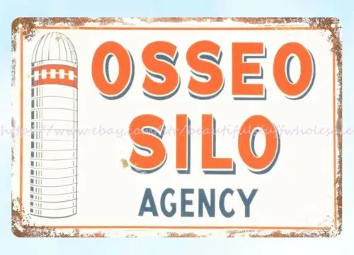 1950s OSSEO SILO AGENCY metal tin sign home accessories Tin Plaque