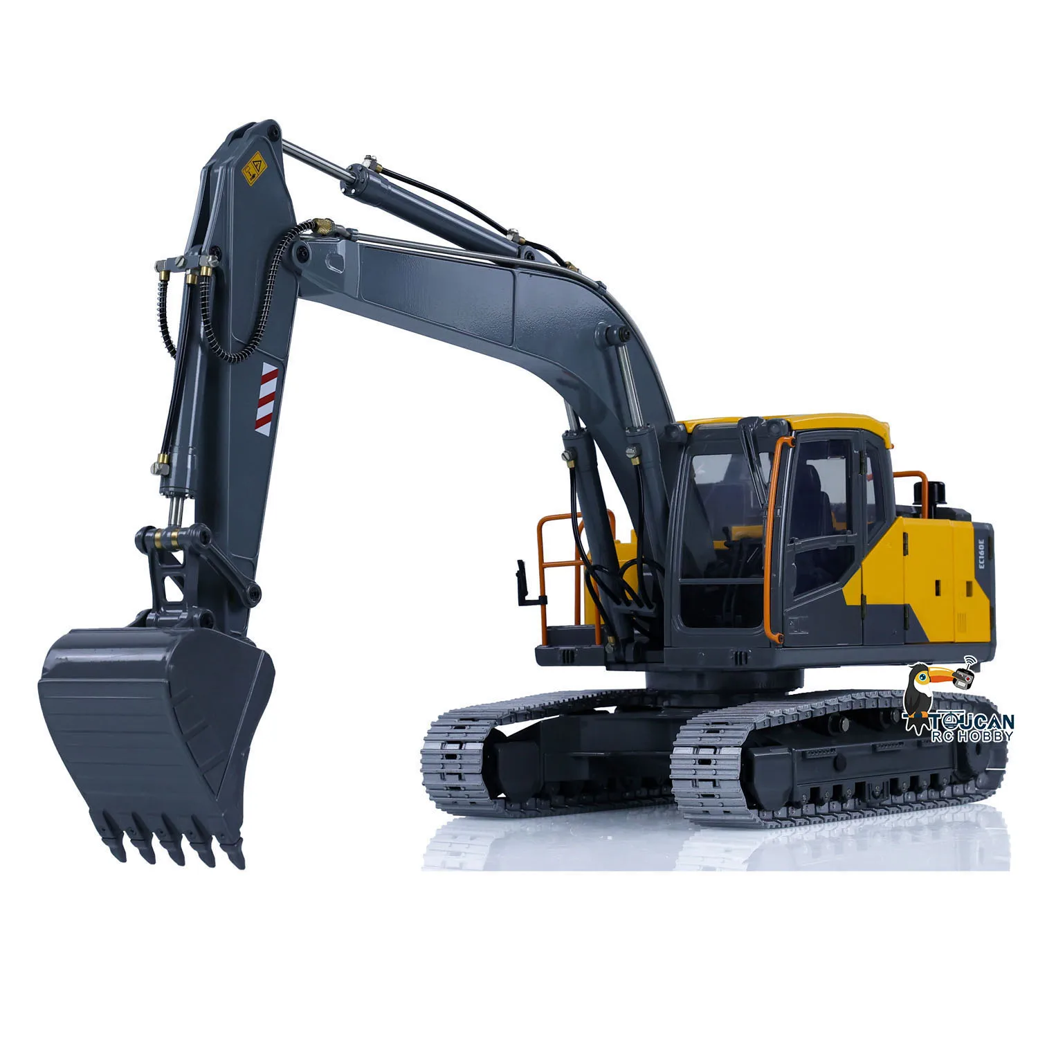 

RC Hydraulic Metal EC160E Excavator 1/14 Scale RTR Double E Remote Control Diggers Model Light System Yellow-Grey TH23138