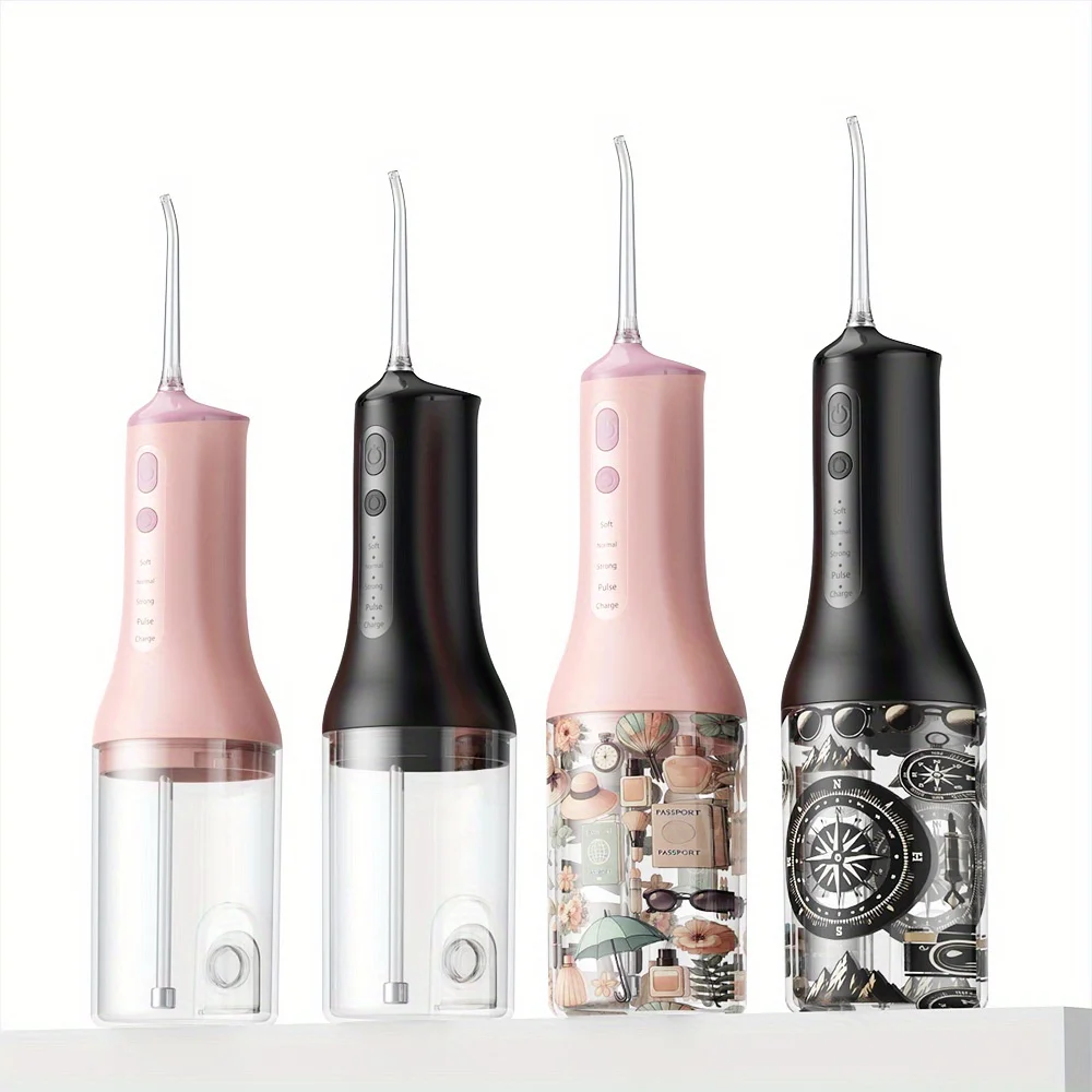 

Oral Irrigator Portable Dental Water Flosser USB Charging 4 Nozzles Multiple Modes Suitable for Family Travel Use