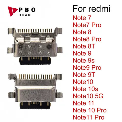 10-100Pcs USB Jack Charging Socket Port Plug Dock Charger Connector For Xiaomi Redmi Note 7 8 8T 9 9S 9T 10 11 10S Pro 4G 5G