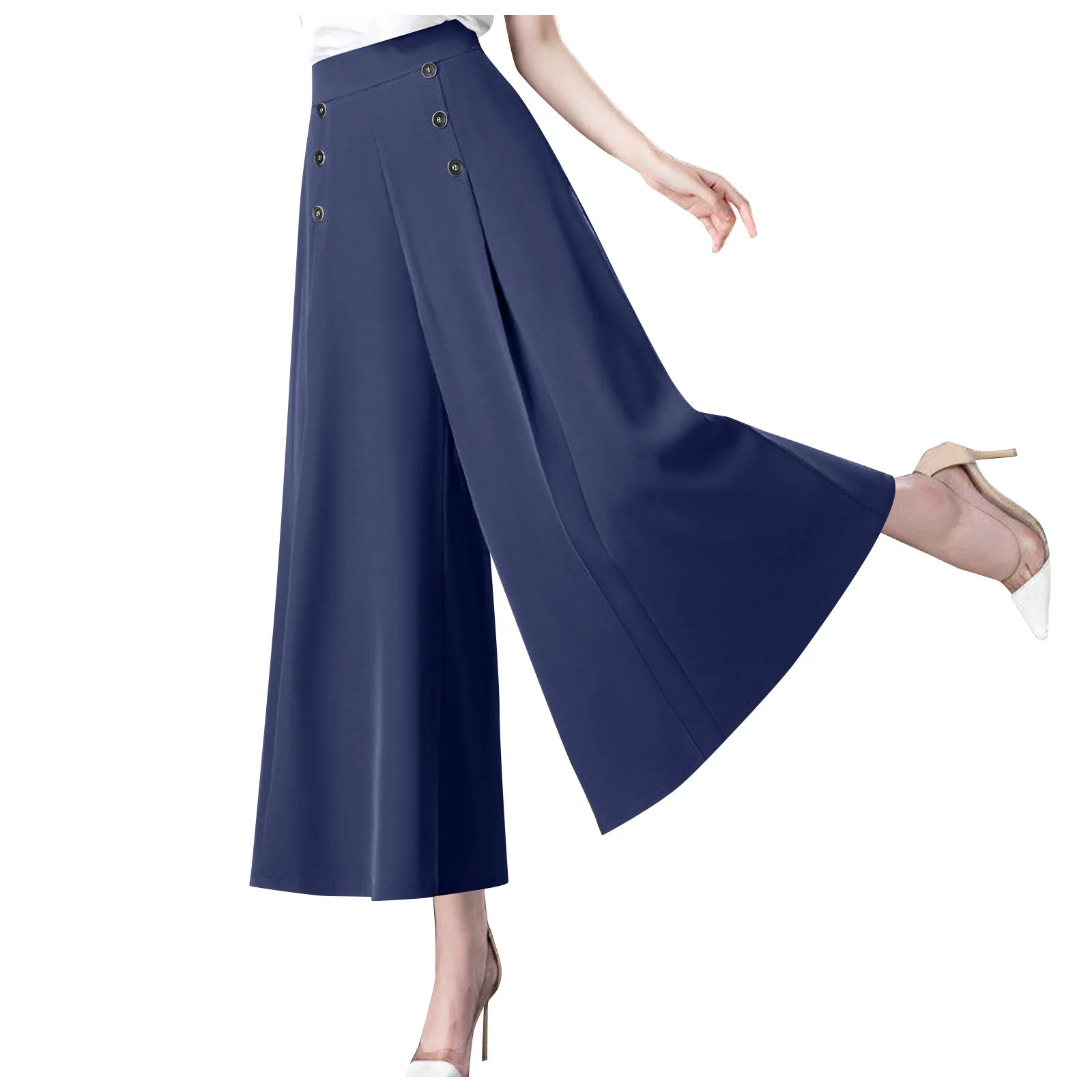 female pants 2023 Spring Summer Female Fashion Stylish Urban Casual Loose High Waisted Solid Color Wide Leg Pants for Women