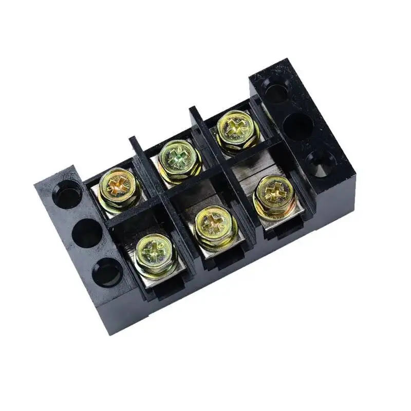 2pcs TBC-6003 60A 3P 6 Screws Connector Terminal Block Board Wire Wiring Connectors Fixed Terminals Pin Line 3 Poles 0.5-6mm2
